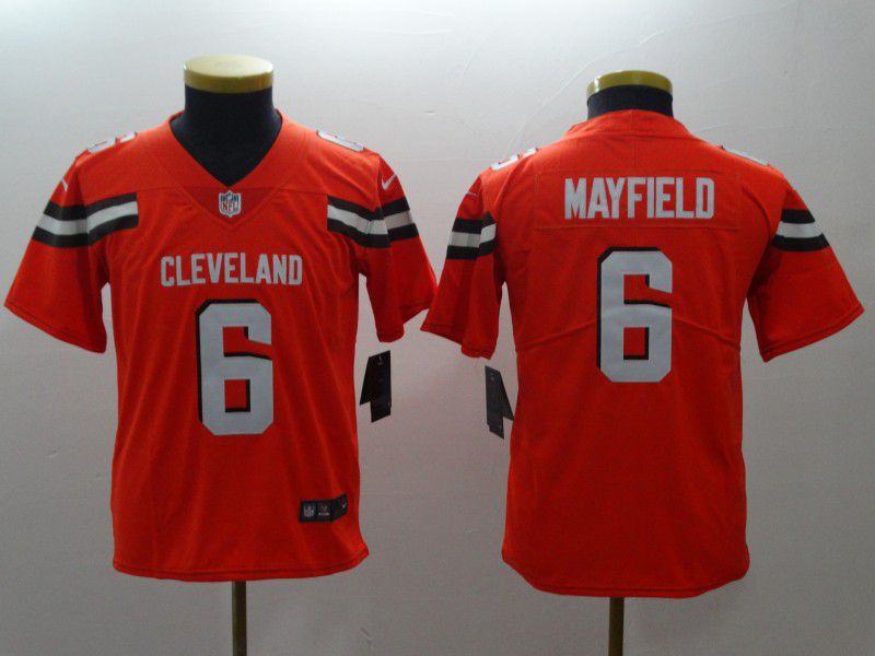 Youth Cleveland Browns 6 Mayfield Orange Nike Vapor Untouchable Playe NFL Jerseys